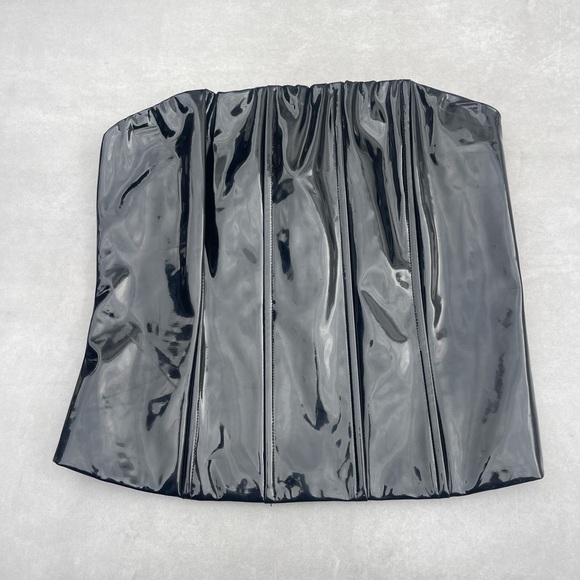 Tops - Faux Leather Patent Bustier Corset